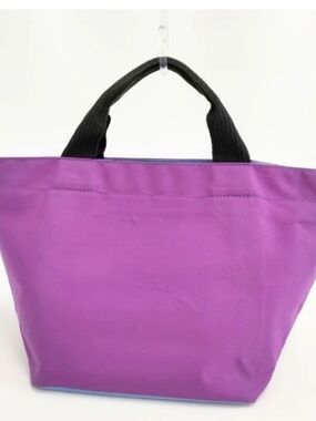 Hervé Chapelier Two-Tone Purple and Green Boat Tote Bag